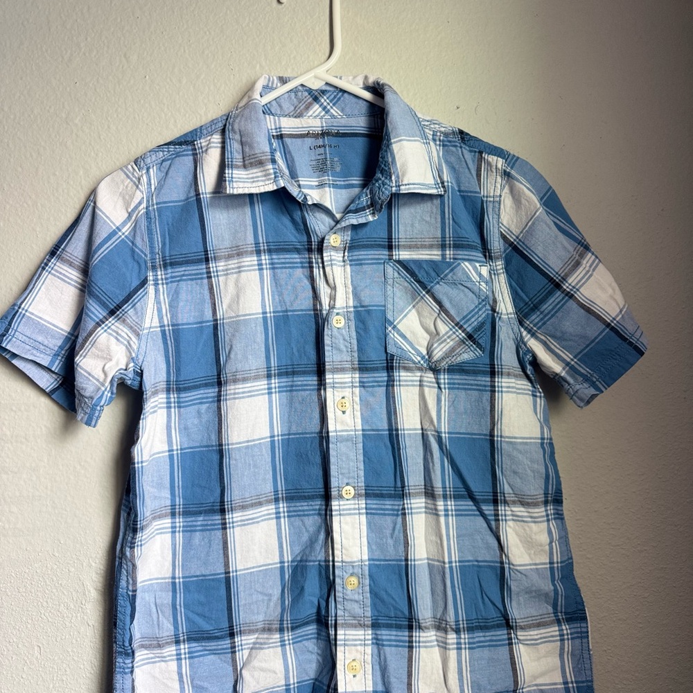 Arizona Jean Company Blue and White Checkered Shirt
